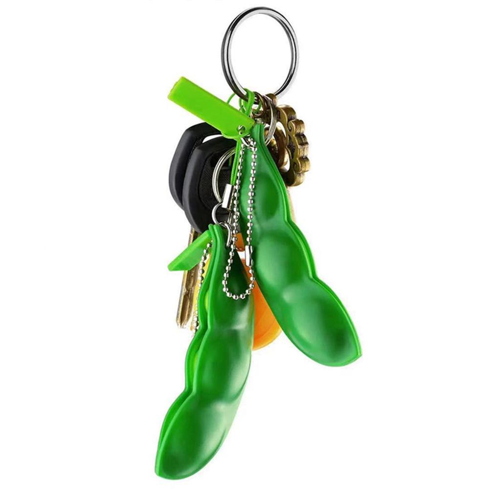 Push Pea Squeezing Keychain Wellness - DailySale