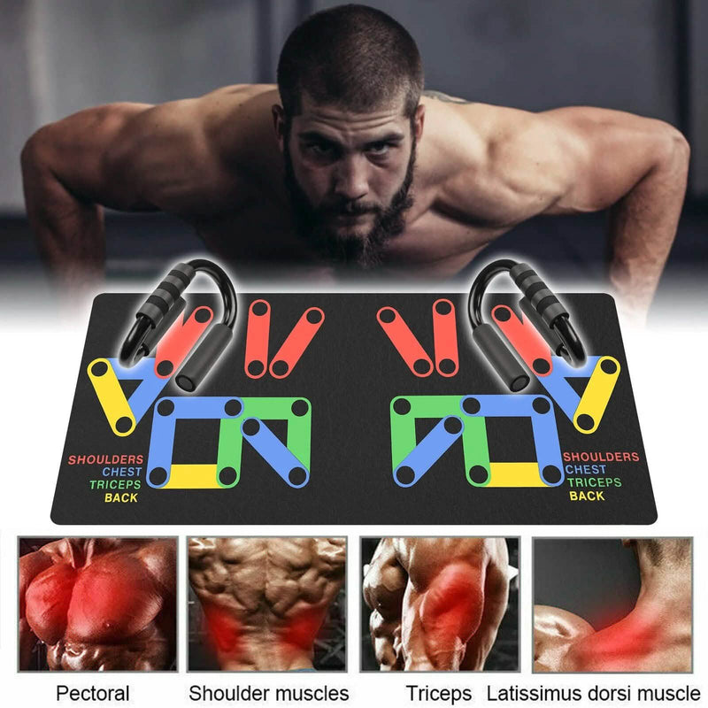 Push Up Bars Stand S Shape Fitness Workout Gym Exercise with Push-Up Training Mat Fitness - DailySale