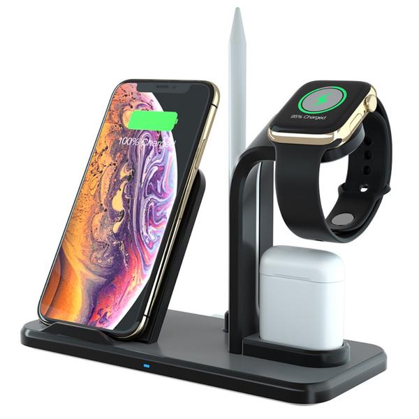 Qi 10W Fast Phone Wireless Charging Stand Mobile Accessories Black - DailySale