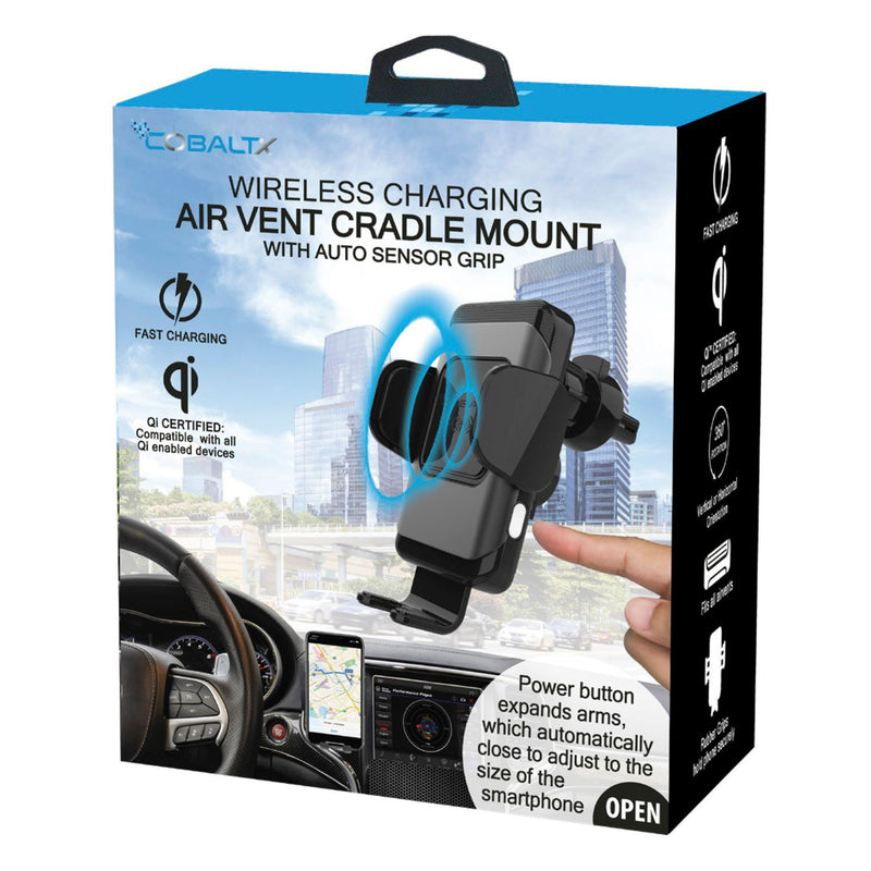 QI Certified Wireless Charging Windshield Dash Cradle Mount 10W with Auto Sensor Grips Automotive - DailySale
