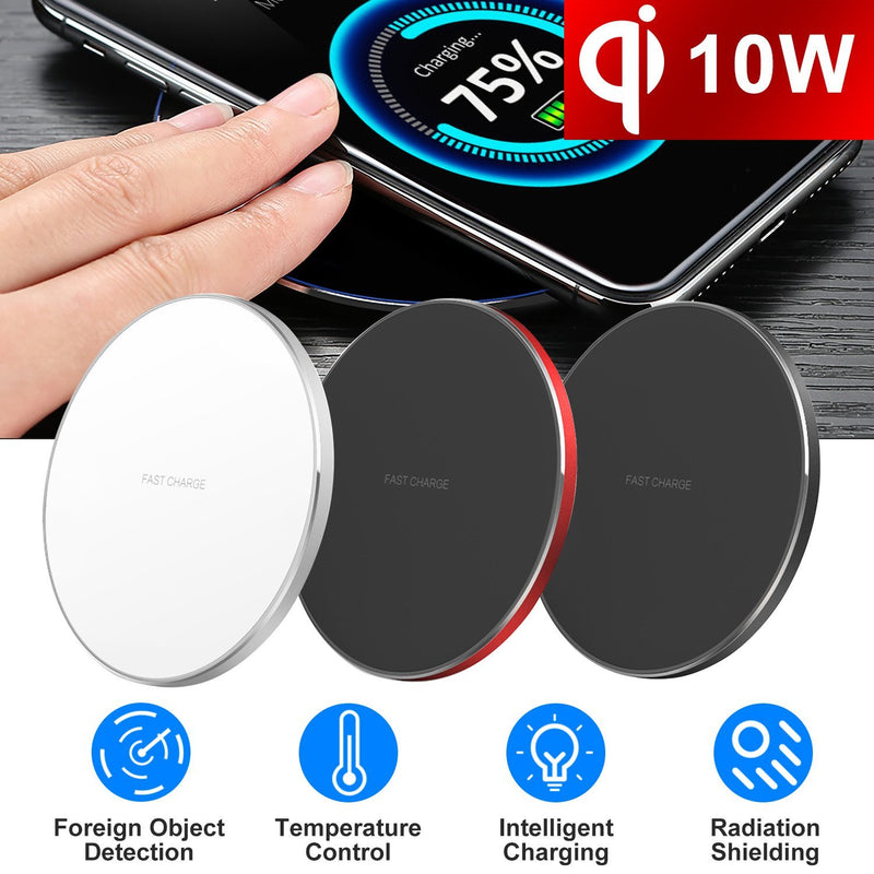 Qi Fast Wireless Charger 10W Charging Pads Mobile Accessories - DailySale