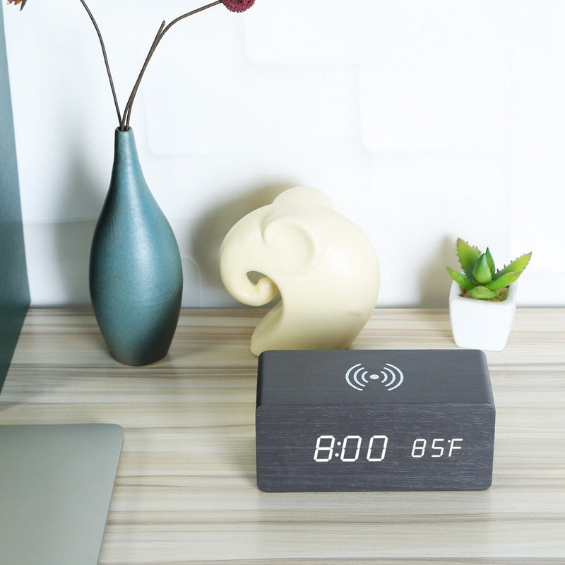 Qi Wireless Charger Digital Alarm Clock Household Appliances - DailySale