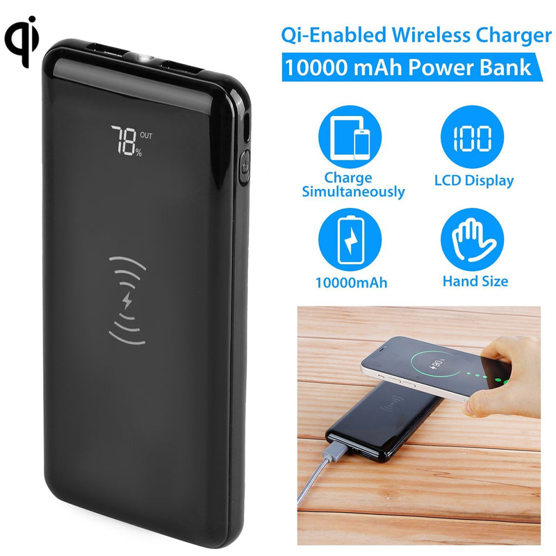 Qi Wireless Charging Station 10000mAh Power Bank Mobile Accessories - DailySale