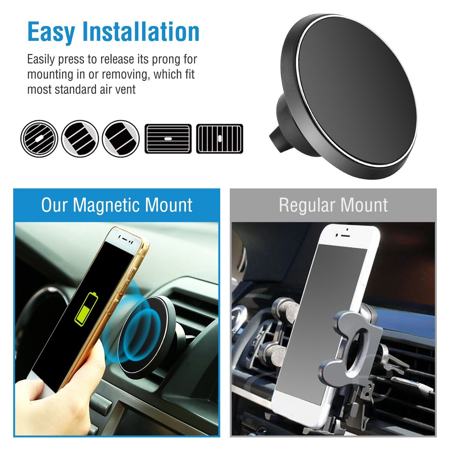 Qi Wireless Magnetic Car Charger Automotive - DailySale