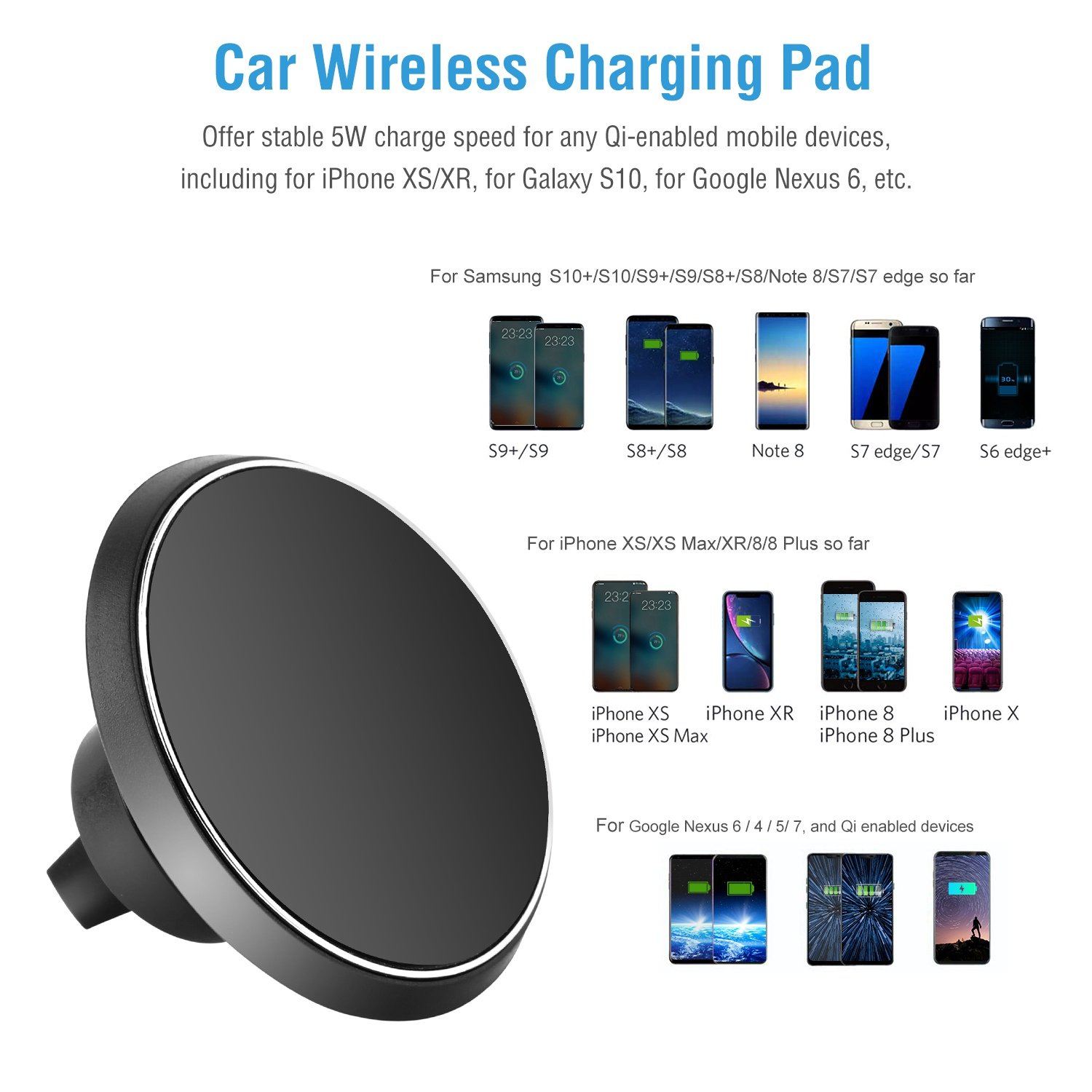 Qi Wireless Magnetic Car Charger Automotive - DailySale