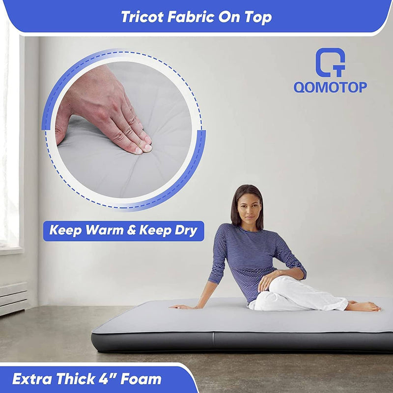 QOMOTOP Ultra Thick Self-Inflating Camping Mattress Bedding - DailySale