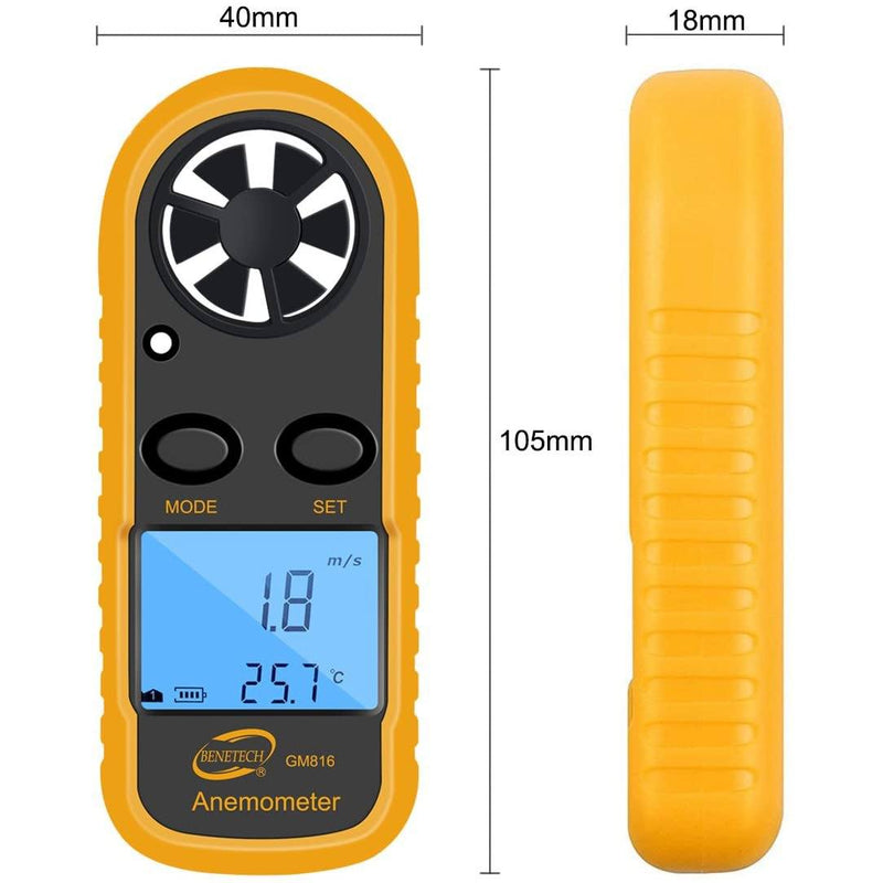 Qotone GM816 Digital Anemometer Wind-Speed Gauge Meter Sports & Outdoors - DailySale