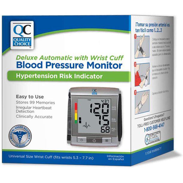 Quality Choice Deluxe Automatic Wrist Cuff Blood Pressure Monitor Wellness - DailySale