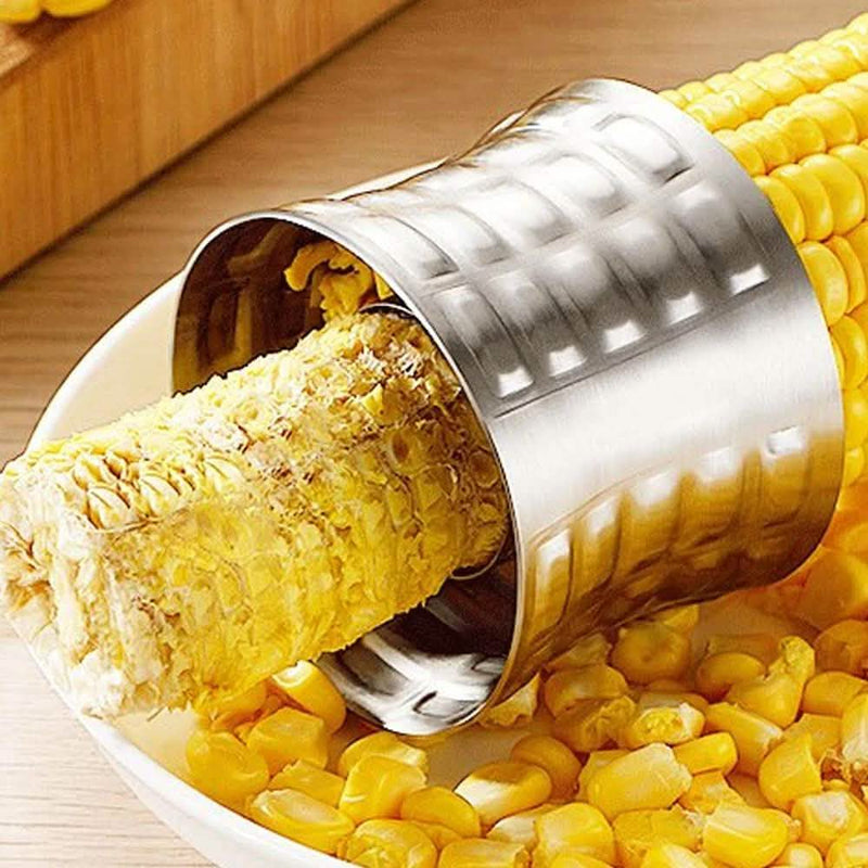Quick Corn Cob Stainless Steel Cutter And Peeling Ring Kitchen & Dining - DailySale