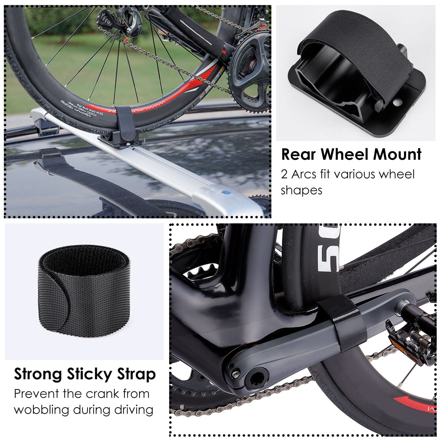 Quick Release Bike Fork Block Mount Rack for Car Roof Automotive - DailySale