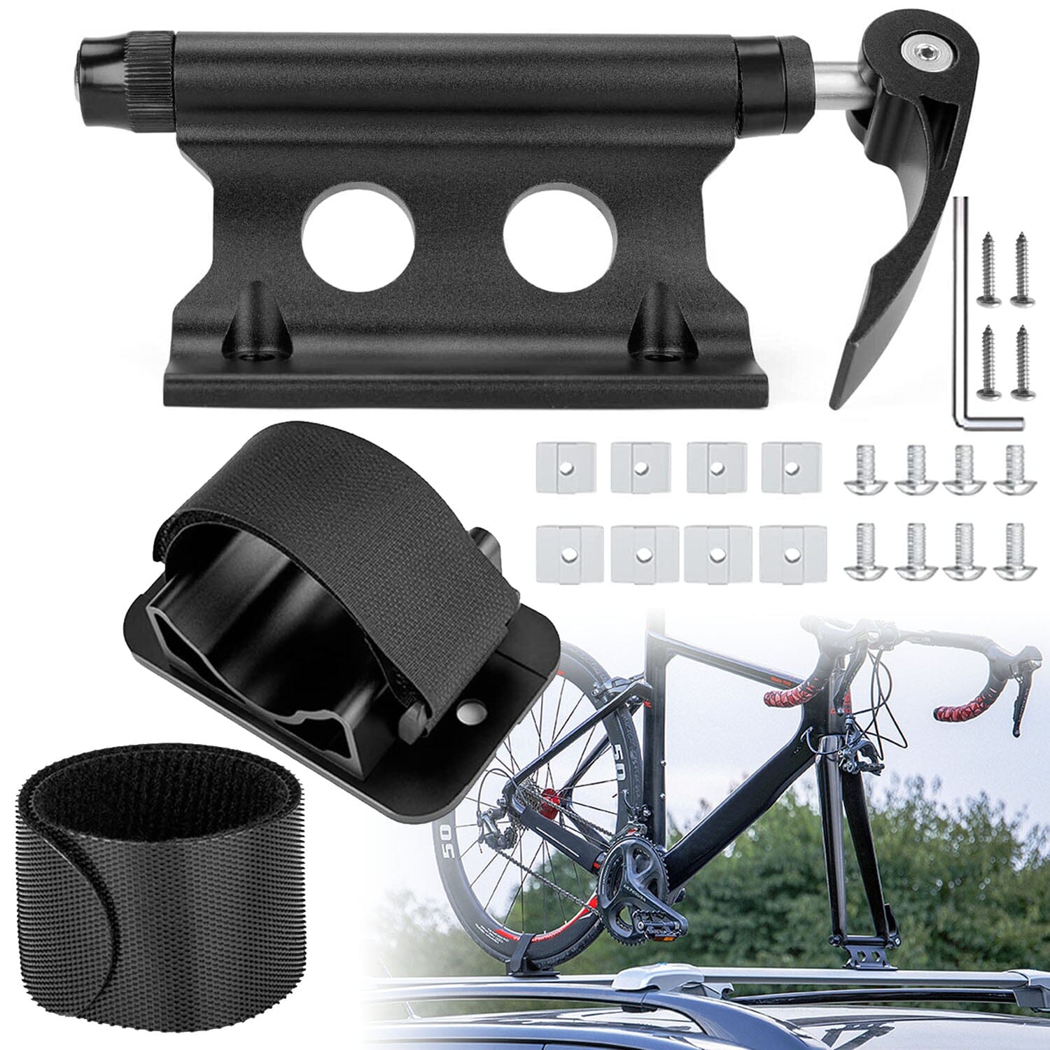 Quick Release Bike Fork Block Mount Rack for Car Roof Automotive - DailySale