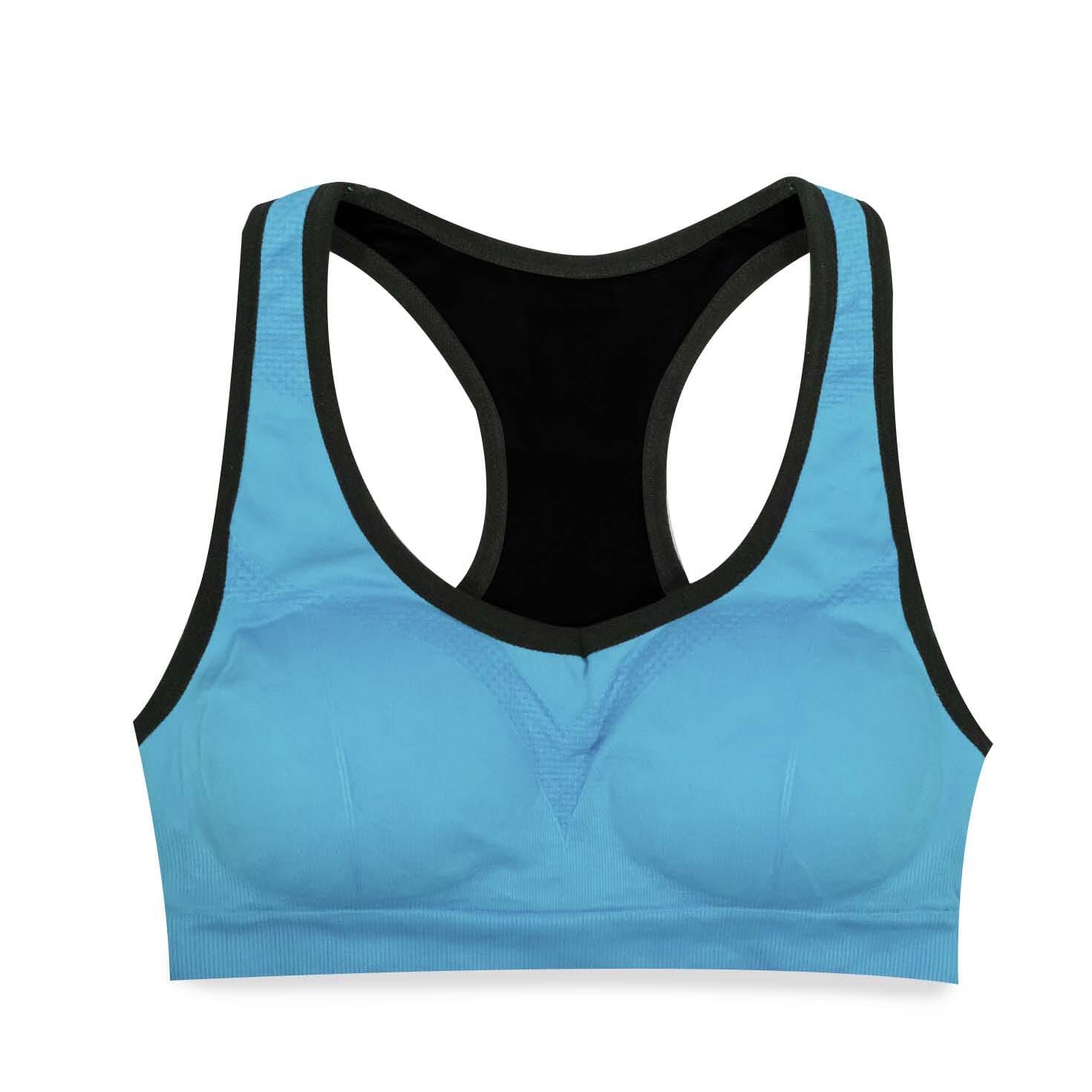 Racerback Seamless Sports Bra for Gym FItness and Yoga Women's Swimwear & Lingerie Aqua L - DailySale