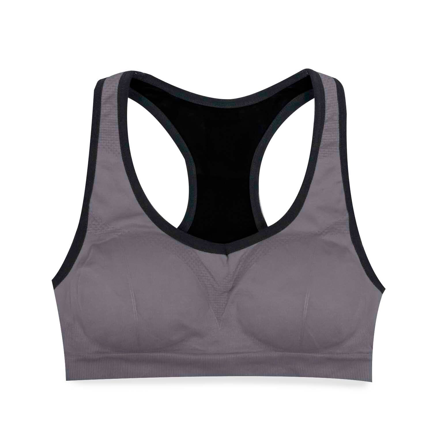 Racerback Seamless Sports Bra for Gym FItness and Yoga Women's Swimwear & Lingerie Gray L - DailySale