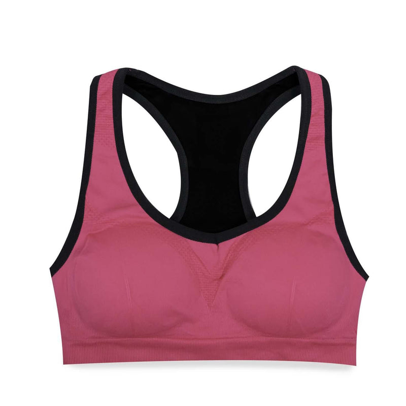Racerback Seamless Sports Bra for Gym FItness and Yoga Women's Swimwear & Lingerie Pink L - DailySale