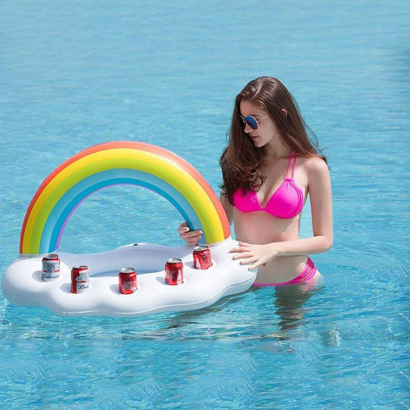 Rainbow Inflatable Pool Bar Everything Else - DailySale