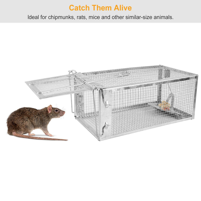 Chipmunk / Rat Galvanized Metal Live Animal Traps with 1/2 x 1 Wire Grid