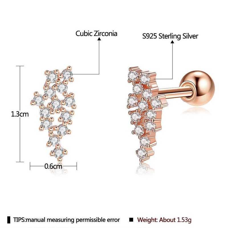 Real Mesh 925 Sterling Silver Stud Earrings Earrings - DailySale