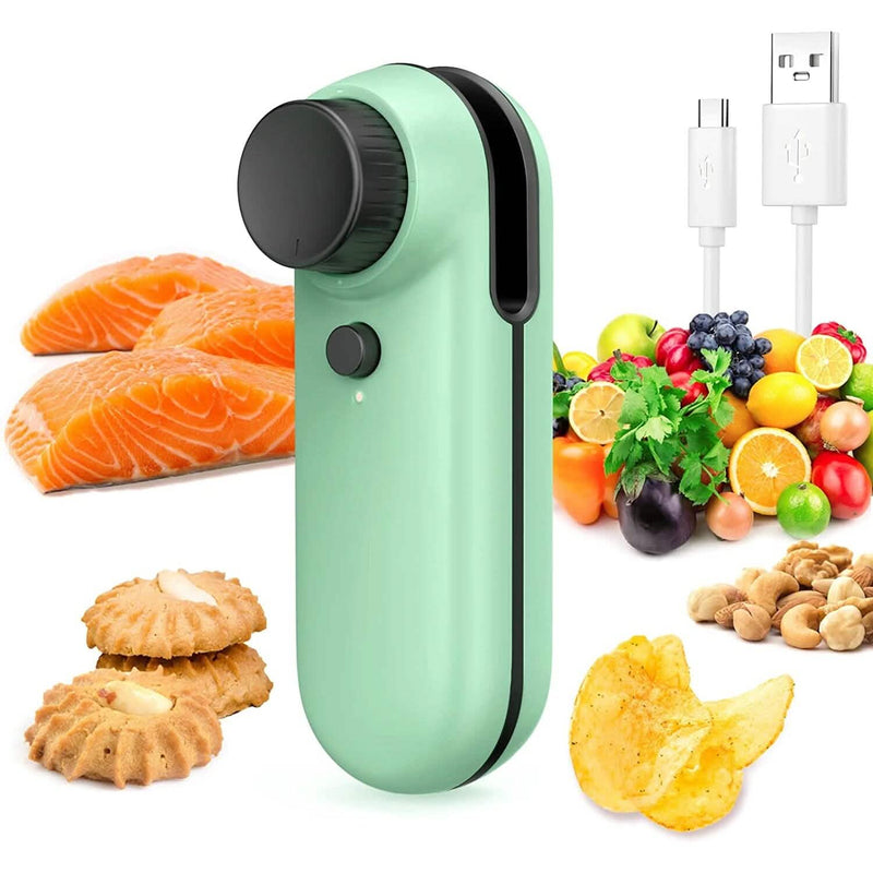 Rechargeable 2-in-1 Bag Mini Heat Sealer Kitchen Tools & Gadgets Green - DailySale