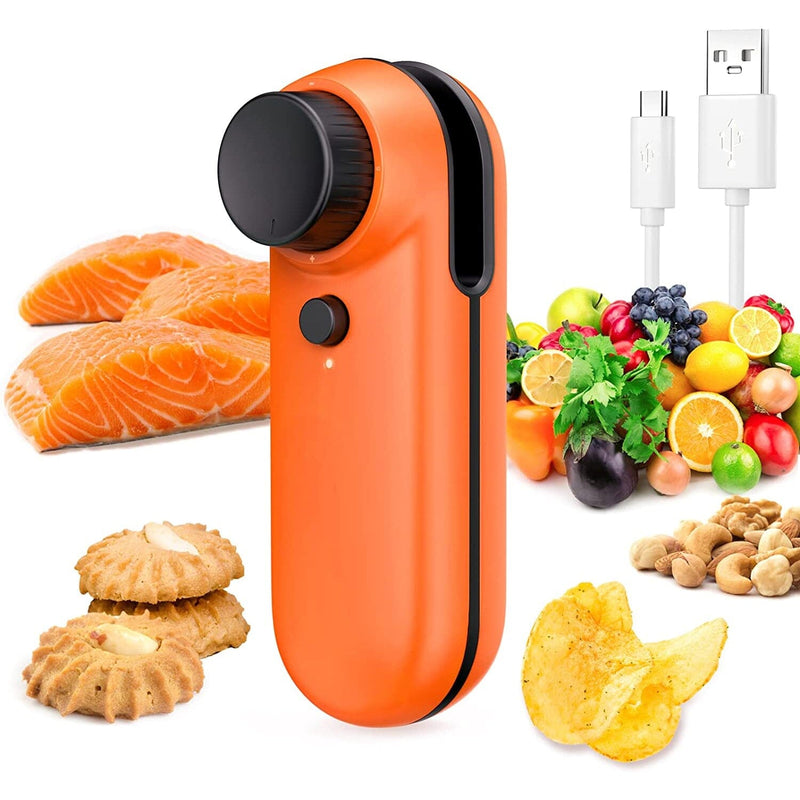 Rechargeable 2-in-1 Bag Mini Heat Sealer Kitchen Tools & Gadgets Orange - DailySale
