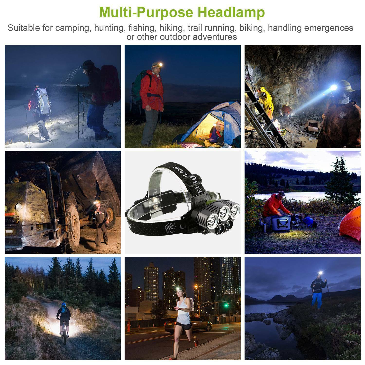 Rechargeable 6 Modes Headlamp 20000 Lumen Sports & Outdoors - DailySale