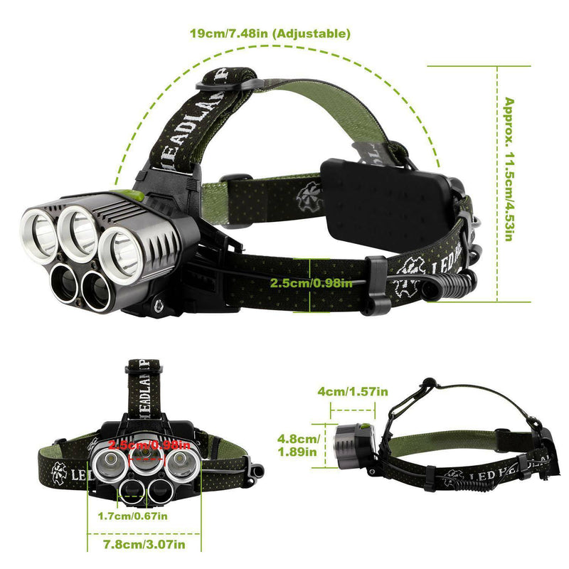 Rechargeable 6 Modes Headlamp 20000 Lumen Sports & Outdoors - DailySale