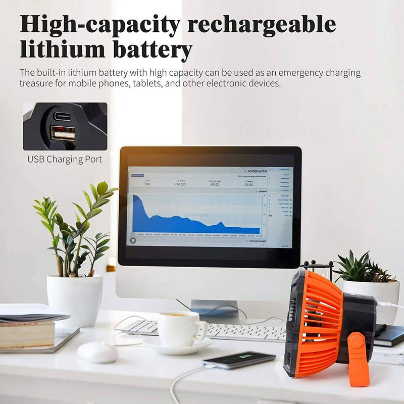 Rechargeable Camping Fan with LED Lantern with IR Remote Sports & Outdoors - DailySale