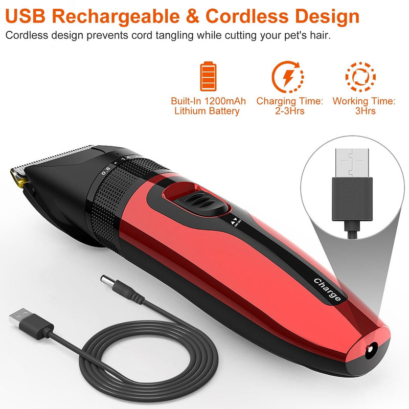 Rechargeable Cordless Pet Grooming Kit Pet Supplies - DailySale