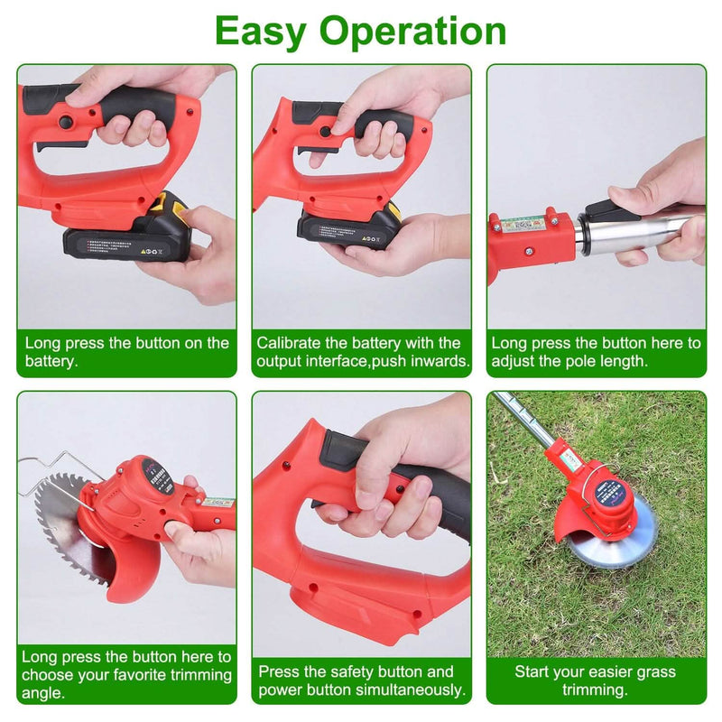 Rechargeable Electric Cordless Grass Trimmer with Alloy Saw Blade Garden & Patio - DailySale