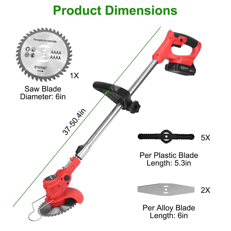 Rechargeable Electric Cordless Grass Trimmer with Alloy Saw Blade Garden & Patio - DailySale