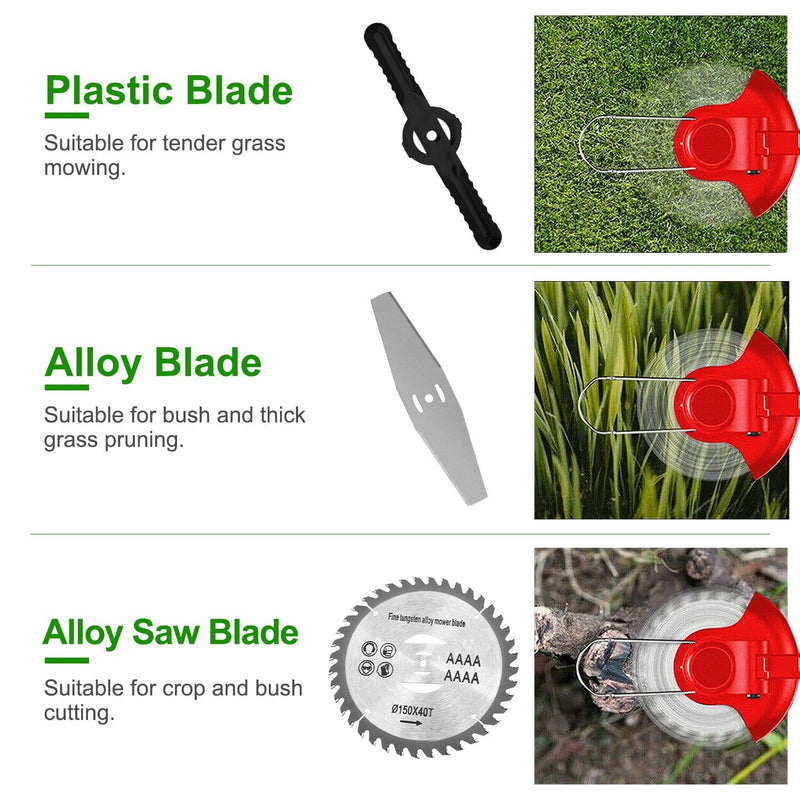 Rechargeable Electric Cordless Grass Trimmer with Alloy Saw Blade Garden & Patio - DailySale