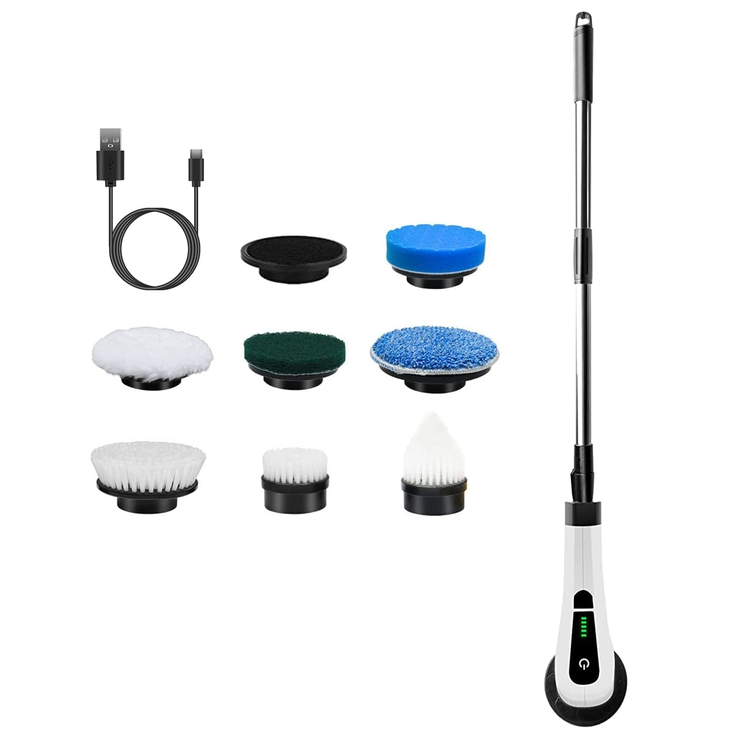 Rechargeable Electric Spin Scrubber 8 Brush Replaceable Heads 2 Speed Household Appliances - DailySale