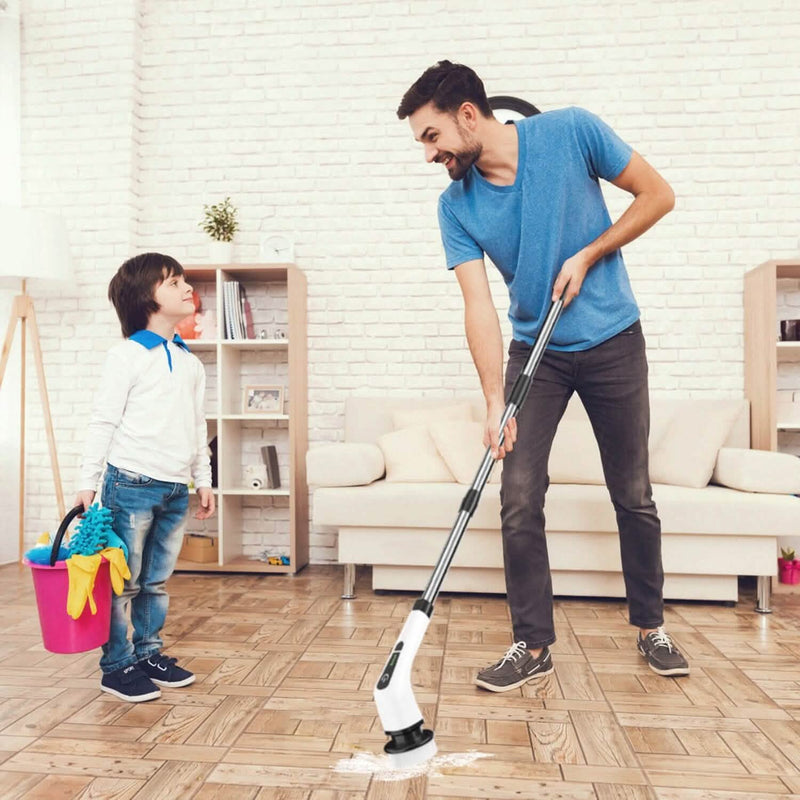 Rechargeable Electric Spin Scrubber 8 Brush Replaceable Heads 2 Speed Household Appliances - DailySale
