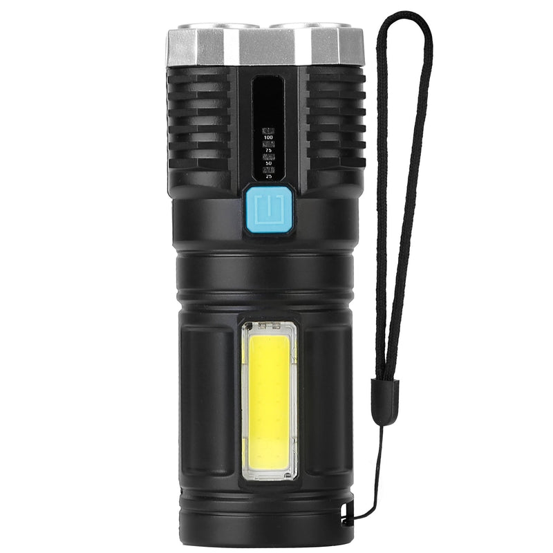 Rechargeable Flashlight LED Floodlight Torch with Strap Super Bright Flashlight Sports & Outdoors - DailySale