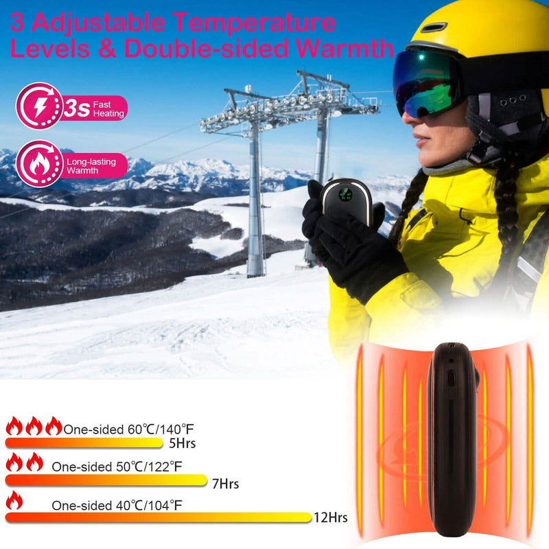 Rechargeable Hand Heater Pocket Warmer Power Bank with Digital Display Mobile Accessories - DailySale