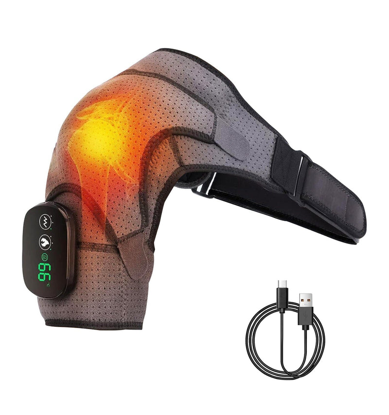 Rechargeable Heated Shoulder Wrap Massager Shoulder Brace Support with 3 Heating Levels Wellness - DailySale
