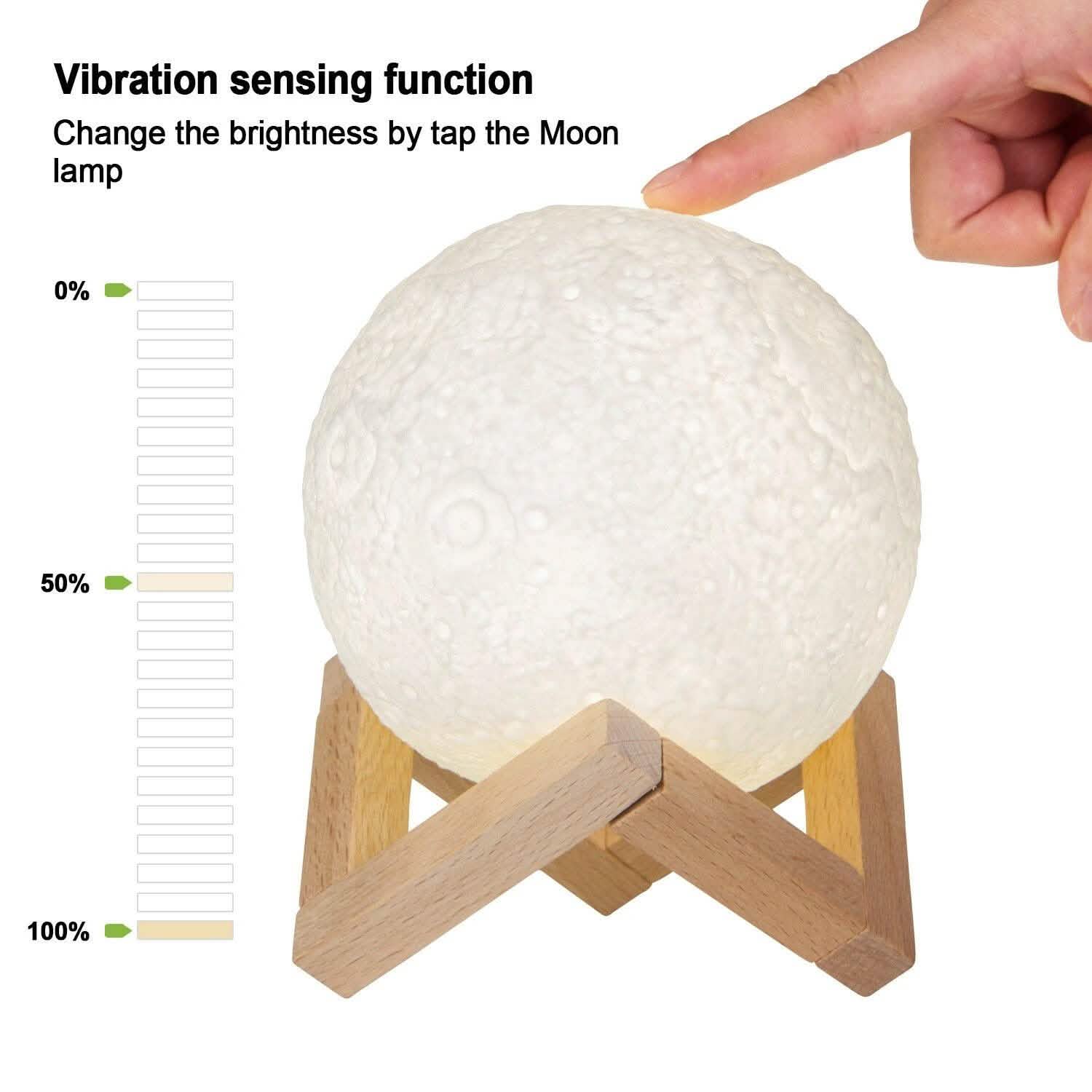 Rechargeable Moon Lamp Night Light Kids Dimmable LED Touch Changing Light Lighting & Decor - DailySale