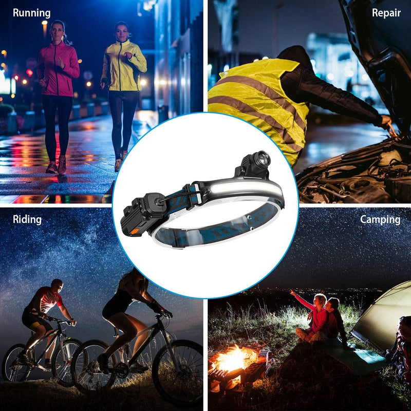 Rechargeable Motion Sensor Head Lamp 6 Light Modes Sports & Outdoors - DailySale