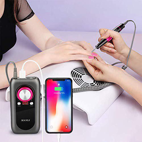 Rechargeable Nail Drill Kit with 2000mAh Phone Power Bank Beauty & Personal Care - DailySale