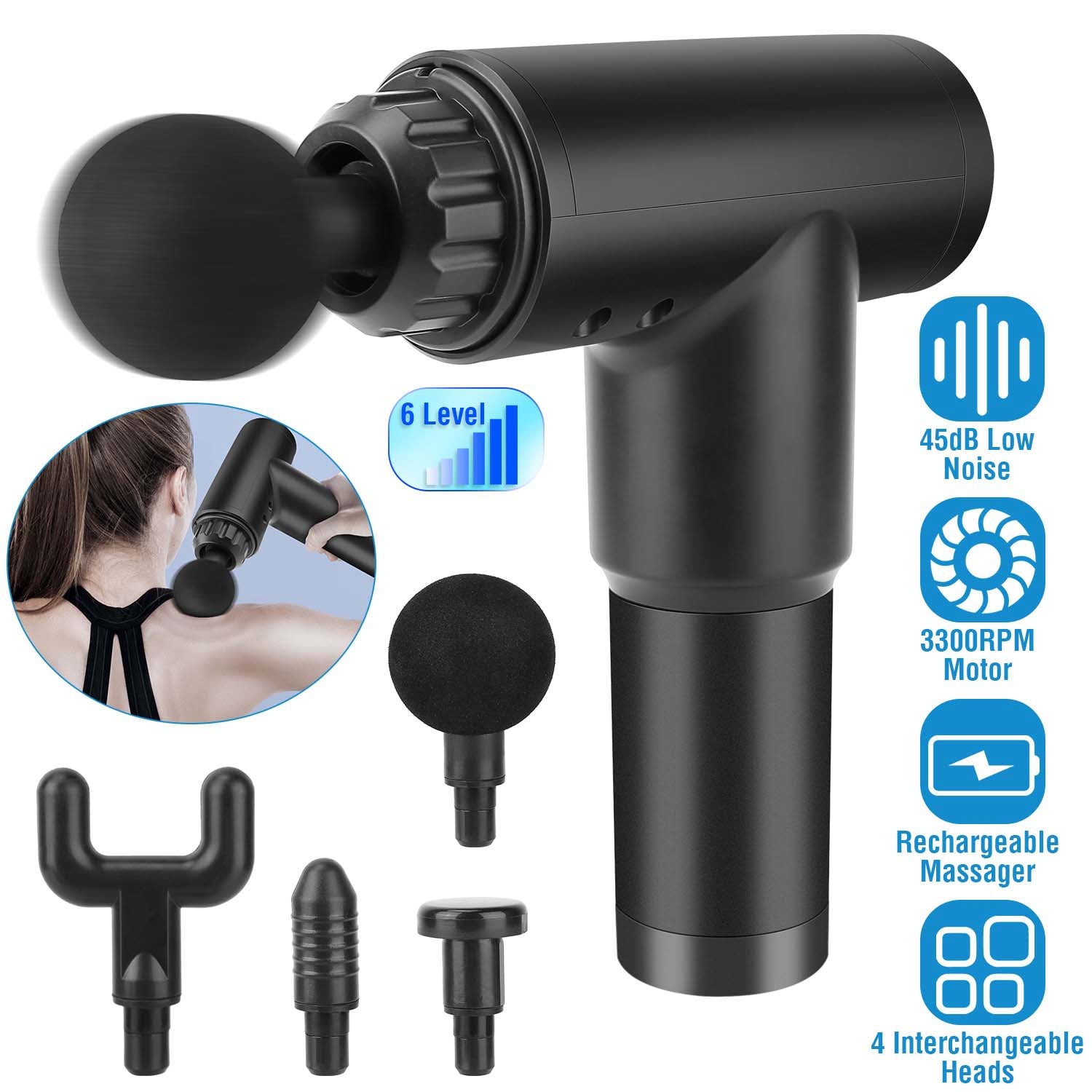 Rechargeable Percussion Massage Gun Wellness - DailySale