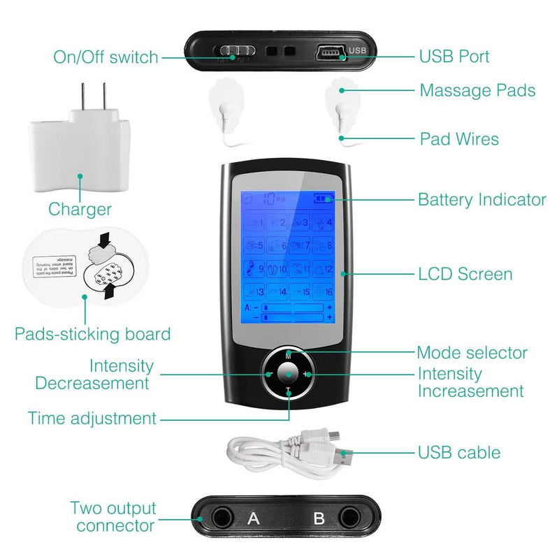 Rechargeable Tens Unit Machine Impulse Massager Wellness - DailySale