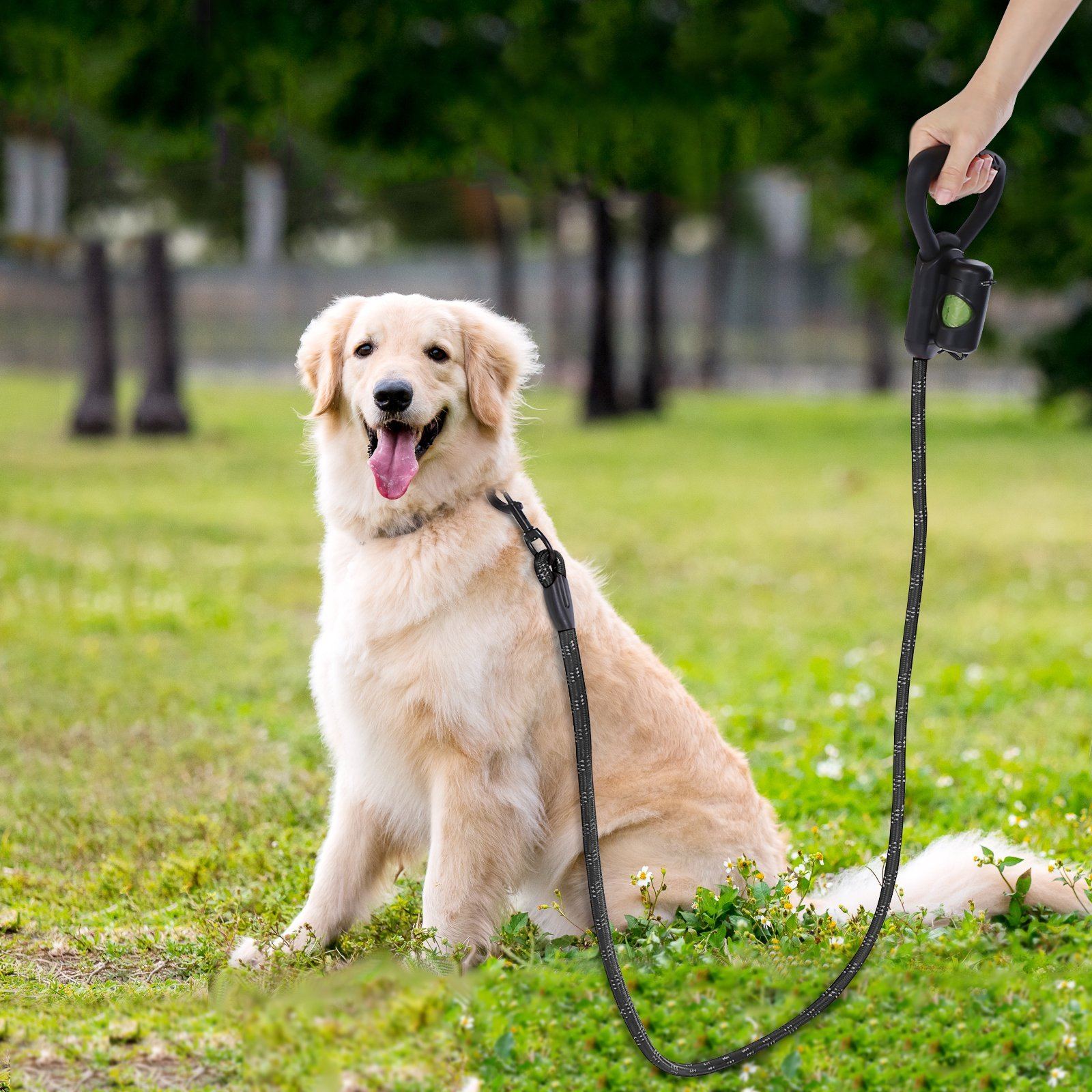 Reflective Durable 2-in-1 Dog Leash 5ft Hands-Free Waste Bag Dispenser Pet Supplies - DailySale