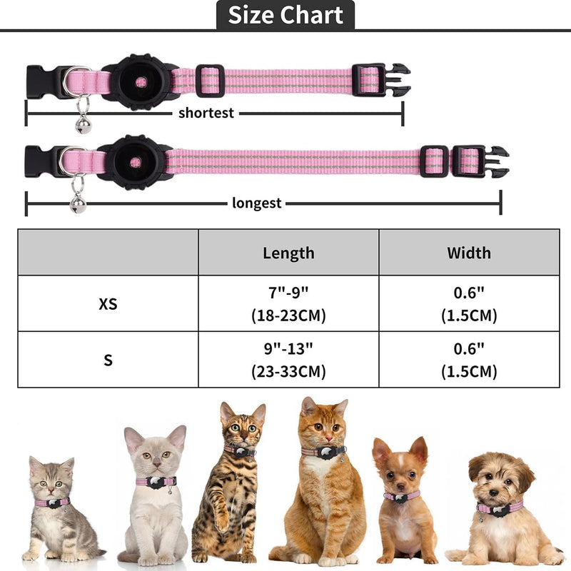 Reflective GPS Cat Collar with AirTag Holder and Bell Pet Supplies - DailySale