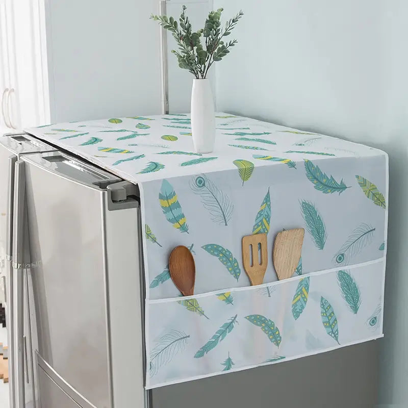 Refrigerator and Washing Machine Dust Covers with Pockets Furniture & Decor Feather - DailySale