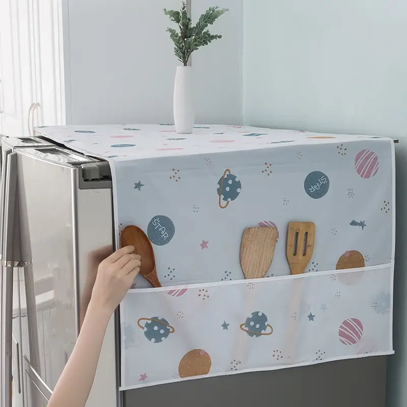 Refrigerator and Washing Machine Dust Covers with Pockets Furniture & Decor Planet - DailySale