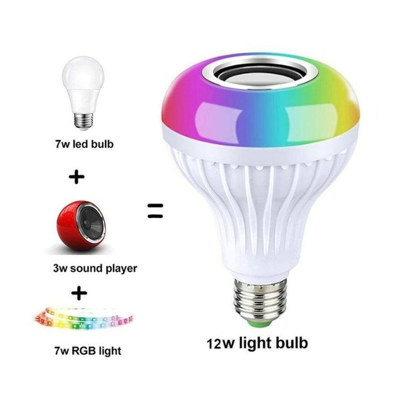 Remote Control 12W LED Wi-Fi Bluetooth Speaker Light Bulb Indoor Lighting & Decor - DailySale
