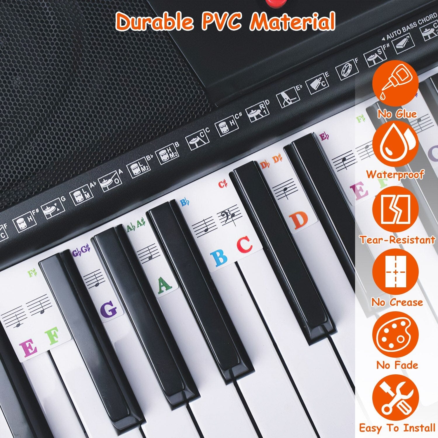 Removable PVC Piano Keyboard Stickers Toys & Games - DailySale