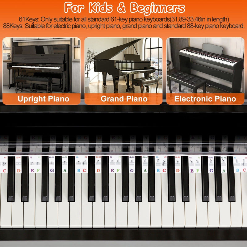 Removable PVC Piano Keyboard Stickers Toys & Games - DailySale