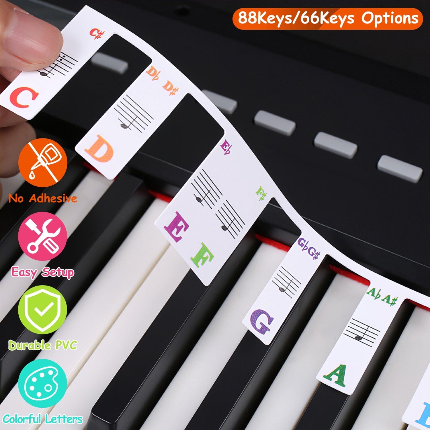 Removable PVC Piano Keyboard Stickers Toys & Games - DailySale