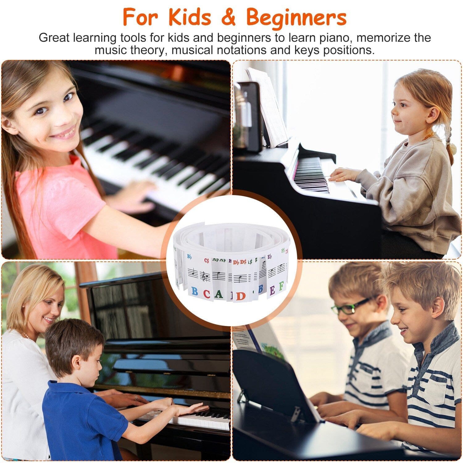 Removable PVC Piano Keyboard Stickers Toys & Games - DailySale