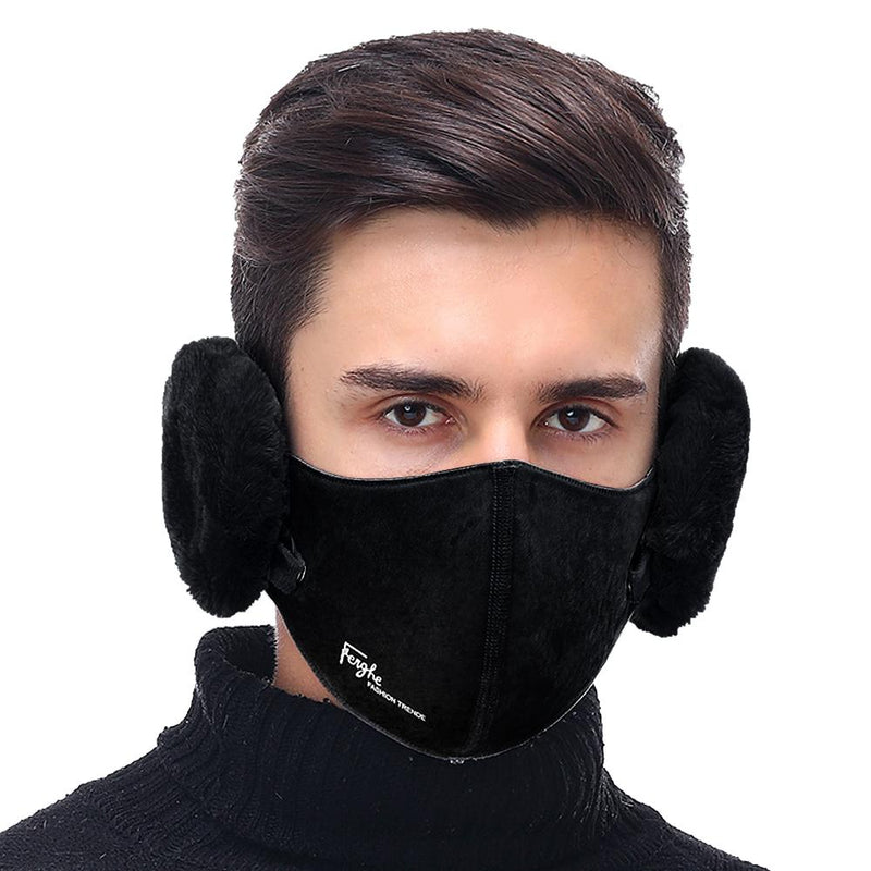 Removeable Ear Muff Mask Face Masks & PPE Black - DailySale